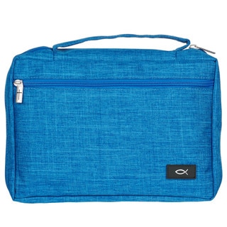 Caribbean Blue Poly-canvas Value Bible Cover with Ichthus Patch