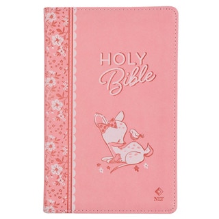 Pink Faux Leather NLT Baby Keepsake Bible for Girls