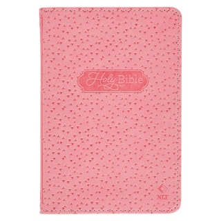 Pink Faux Leather NLT New Testament Keepsake Bible for Girls