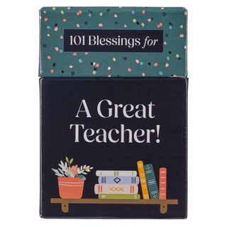 101 Blessings For A Great Teacher Teal Confetti Box of Blessings