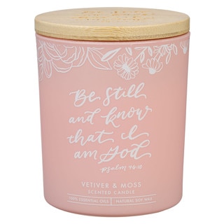 Be Still and Know Vetiver and Moss Candle in a Glass Jar - Psalm 46:10