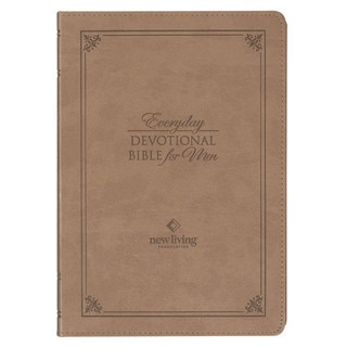 Tan Faux Leather NLT Everyday Devotional Bible for Men