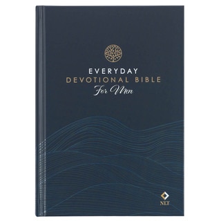 Navy Wave Hardcover NLT Everyday Devotional Bible for Men