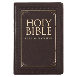 Dark Brown Faux Leather Large Print Thinline King James Version Bible with Thumb Index