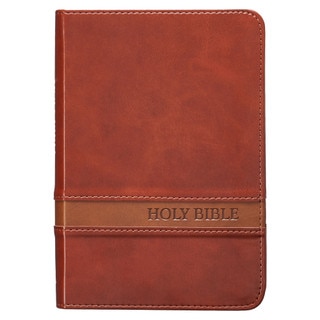 Two-tone Brown Faux Leather Large Print Compact King James Version Bible