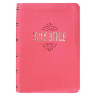 Pink Faux Leather Large Print Compact King James Version Bible