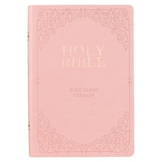 Pink Faux Leather Giant Print Full-size King James Version Bible with Thumb-index
