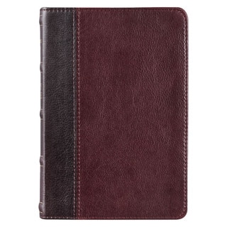 Merlot & Burgundy Two-tone Full Grain Leather Compact King James Version Bible