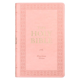 Sunrise Pink Faux Leather Giant Print Standard-size King James Version Bible with Thumb Index