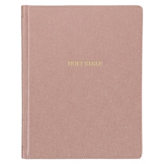 Rose Gold Faux Leather Hardcover Large Print KJV Note-taking Bible