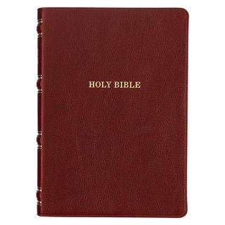 Saddle Tan Full Grain Leather King James Version Study Bible with Thumb Index