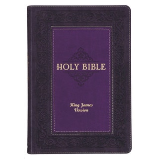 Two-tone Purple Faux Leather Large Print King James Version Study Bible with Thumb Index