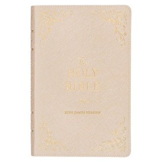 Pearlized Ivory Faux Leather King James Version Deluxe Gift Bible with Thumb Index
