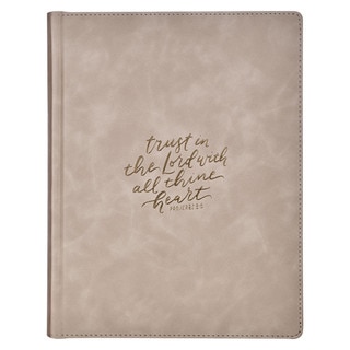 Trust Taupe Faux Leather Large Print King James Version Note-taking Bible - Proverbs 3:5